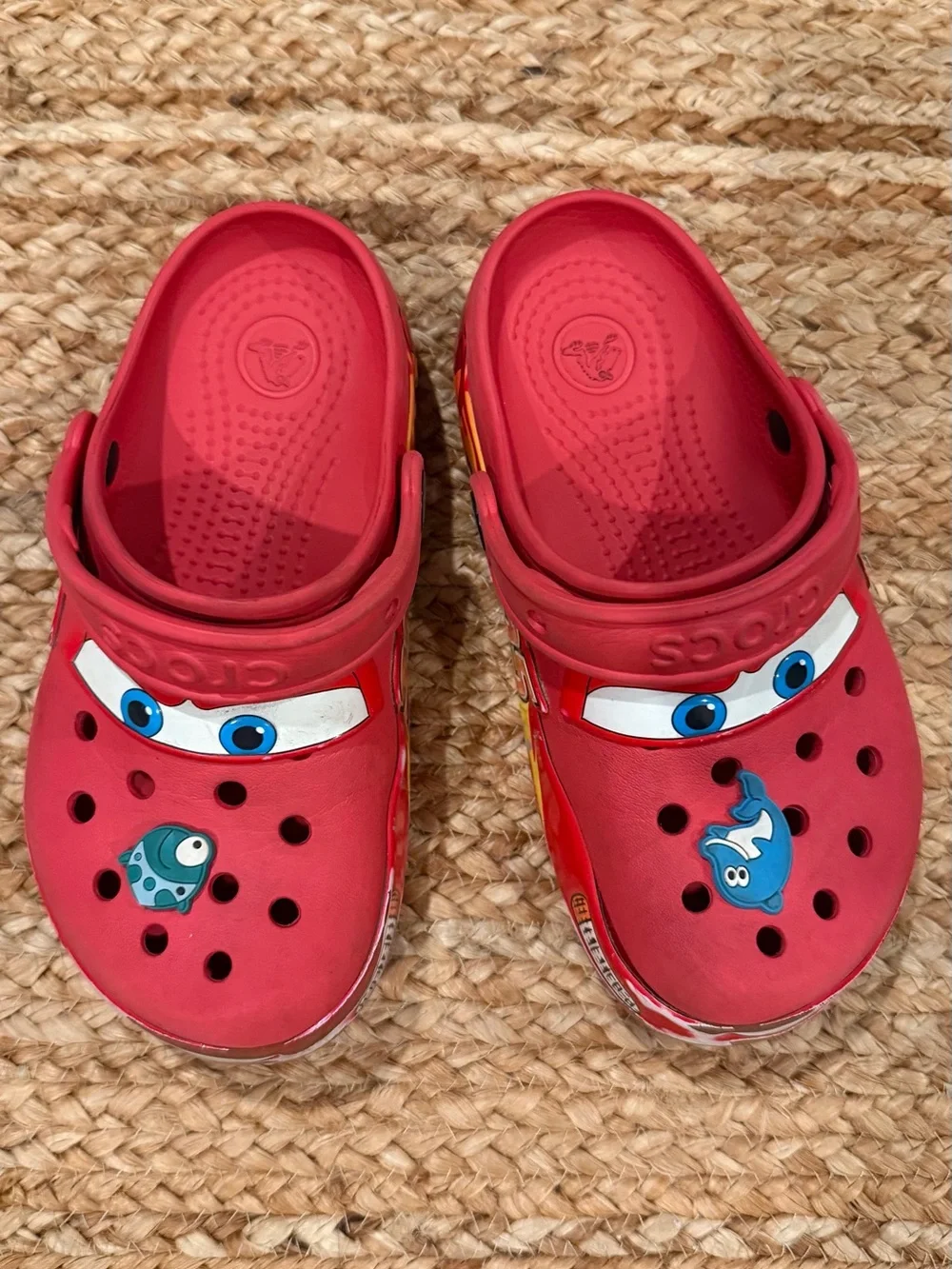 CROCS Red Kids Character Water Clogs with Playful Charms